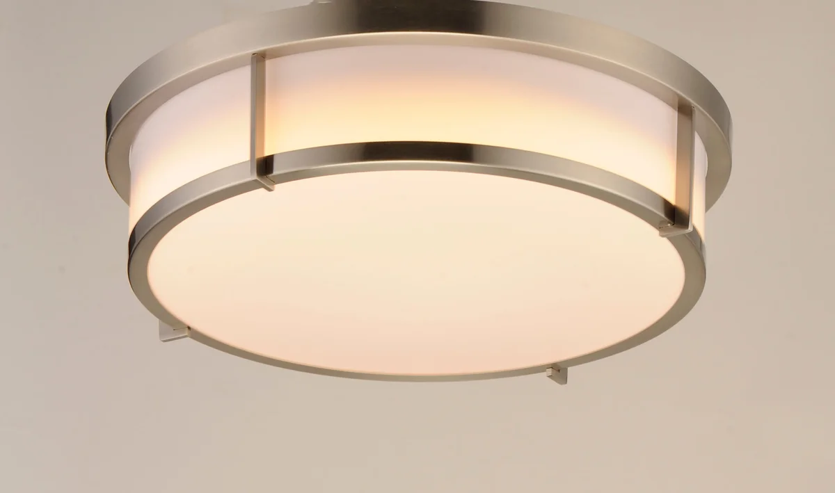 17" LED 3 Light Flush Mount , 120W, 120V, Available in Black, Satin Brass, or Satin Nickel - Image 6