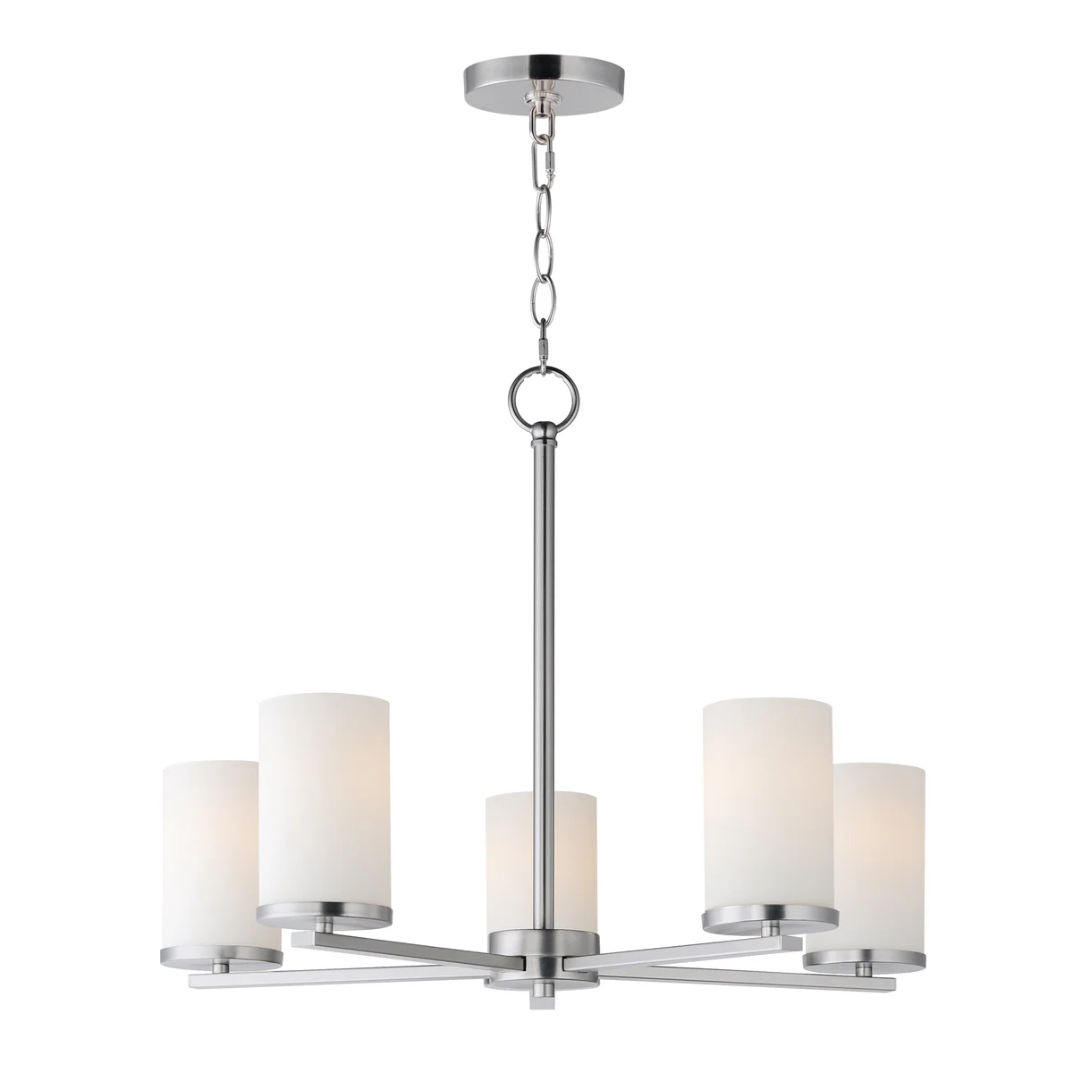 Lateral 5-Light Chandelier, Black or Satin Nickel Finish - Image 2