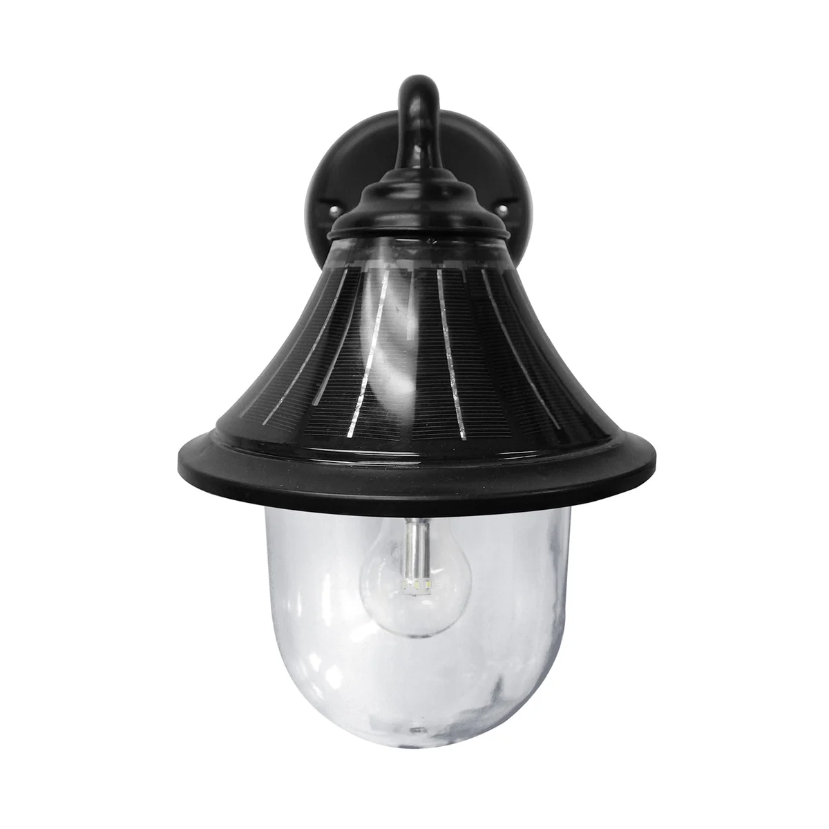 Orion 1-Light Solar Outdoor Wall Sconce, 150 Lumens, 4W, 3.2V, 2700K, Black Finish - Image 2