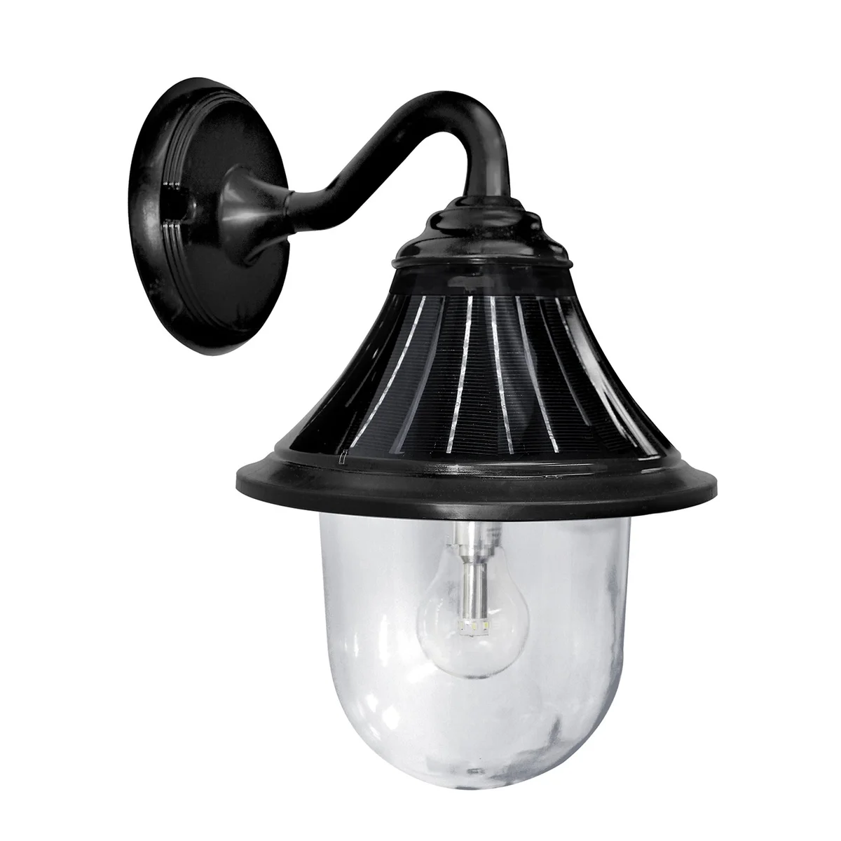 Orion 1-Light Solar Outdoor Wall Sconce, 150 Lumens, 4W, 3.2V, 2700K, Black Finish - Image 3