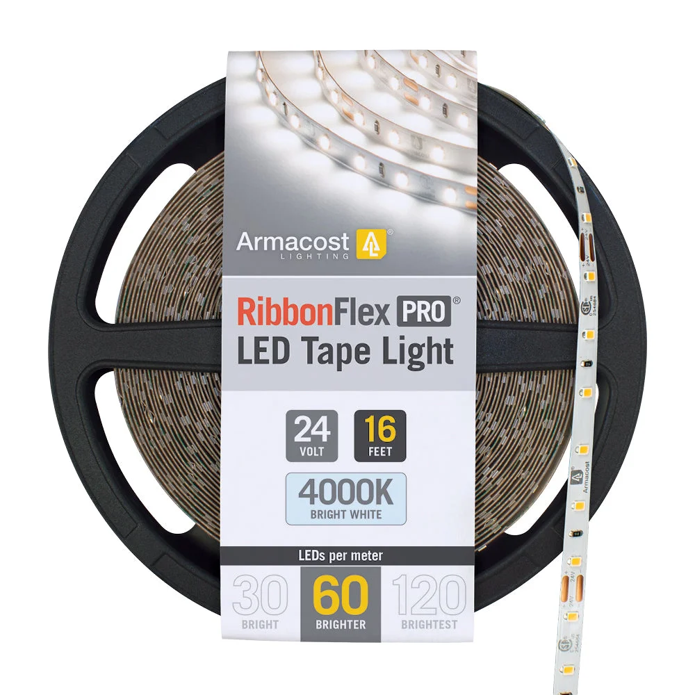 RibbonFlex Pro 24V White LED Strip Light Tape 60 LED/m, 16ft or 32 ft, 2700K, 3000K, or 4000K - Image 8