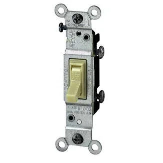 Single Pole Toggle Switch, 15 Amp, 120 Volt (White, Black, Ivory, Light Almond, Brown) - Image 2