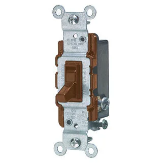 Three Way Toggle Switch, 15 Amp, 120 Volt (White, Black, Ivory, Light Almond, Brown)