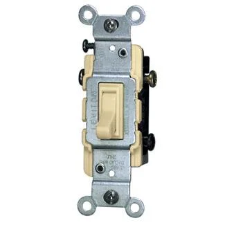 Three Way Toggle Switch, 15 Amp, 120 Volt (White, Black, Ivory, Light Almond, Brown) - Image 2