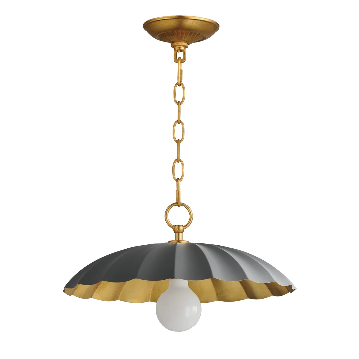 Primrose 1-Light Pendant, Black, Dark Grey or Matte White - Image 3