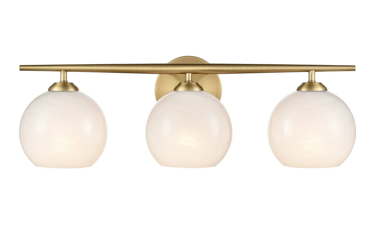 3-Light Vanity, Kimorra Collection, Matte Black or Vintage Brass Finish - Image 2
