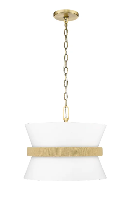 Kimbry 3-Light Pendant light Brushed Nickel or Vintage Brass, Kimbry Collection - Image 2