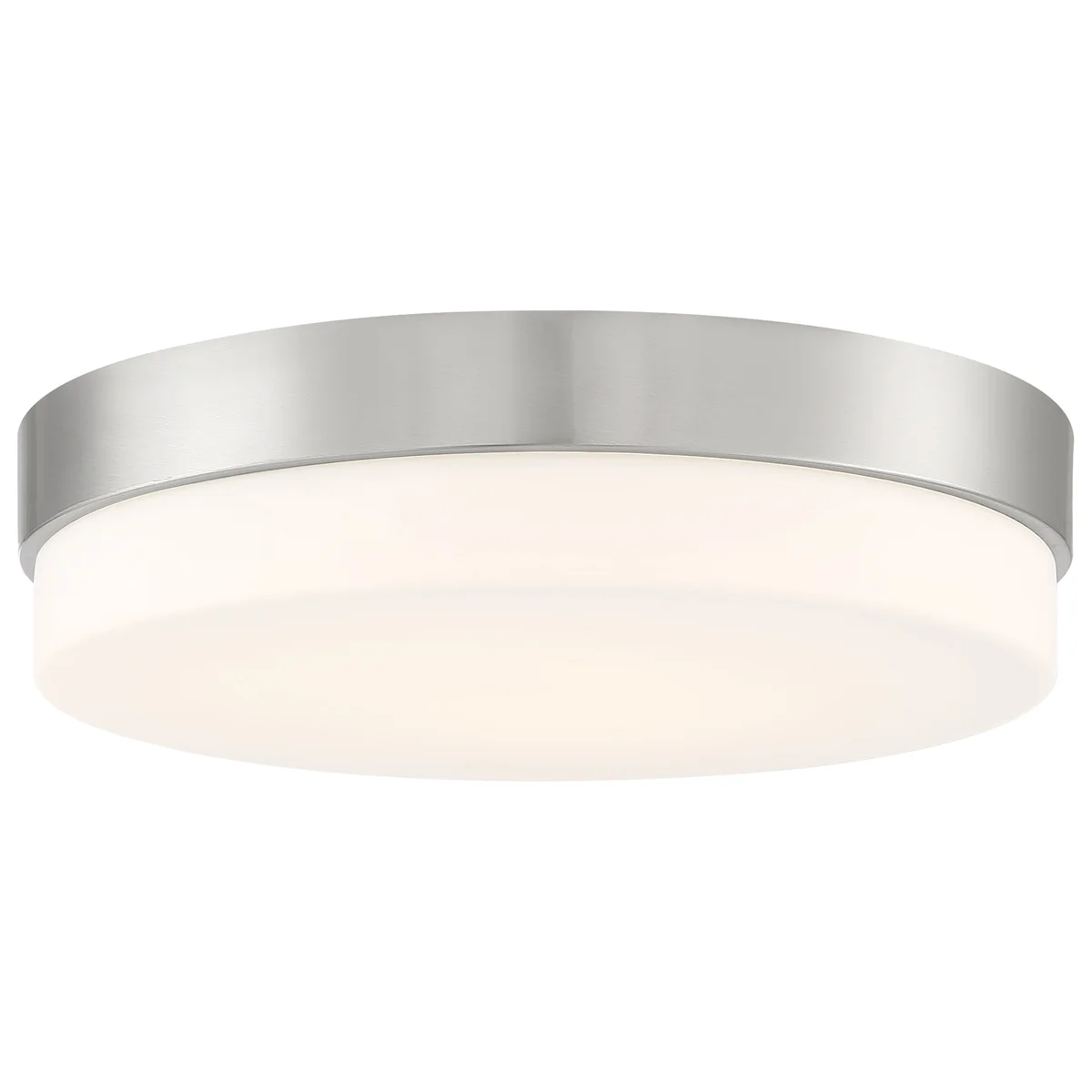14" LED Flush Mount Ceiling Light, 2000 Lumens, 30W, 3000K, 120V, Brushed Steel, Roma Collection