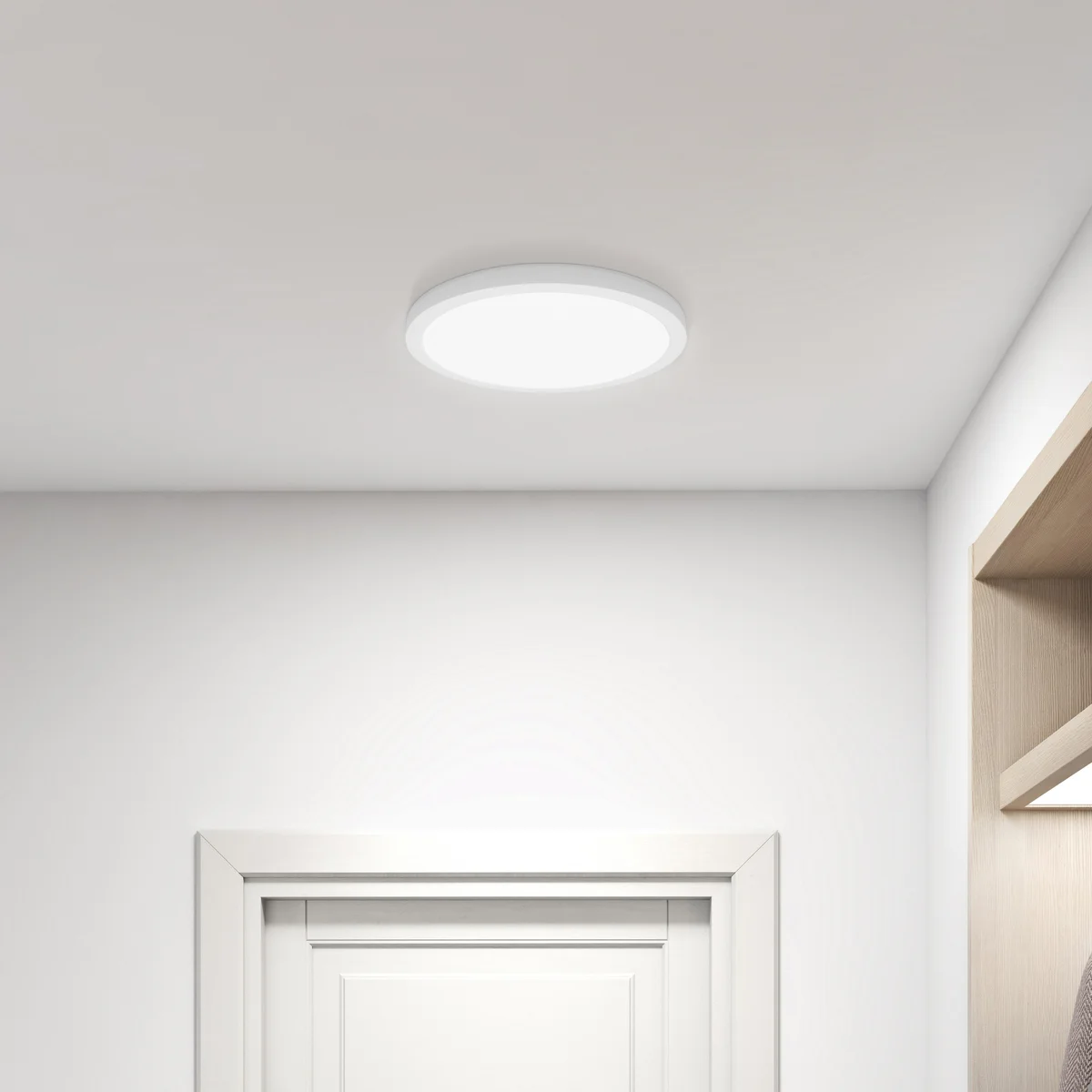 16" LED Flush Mount Ceiling Light, 3300 Lumens, 60W, 120V, White, Mod PLUS Collection - Image 2