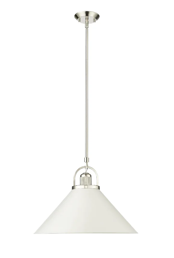Artistan 1-Light Pendant light Polished Nickel/Matte White or Vintage Brass / Matte Black, Artistan Collection - Image 2