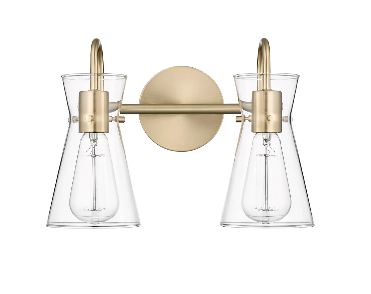 Vanity Light, Camellia Collection, Modern Gold and Brushed Nickel