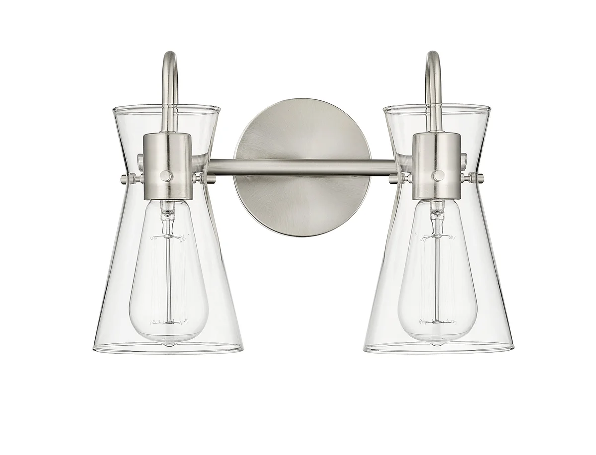 Vanity Light, Camellia Collection, Modern Gold and Brushed Nickel - Image 2