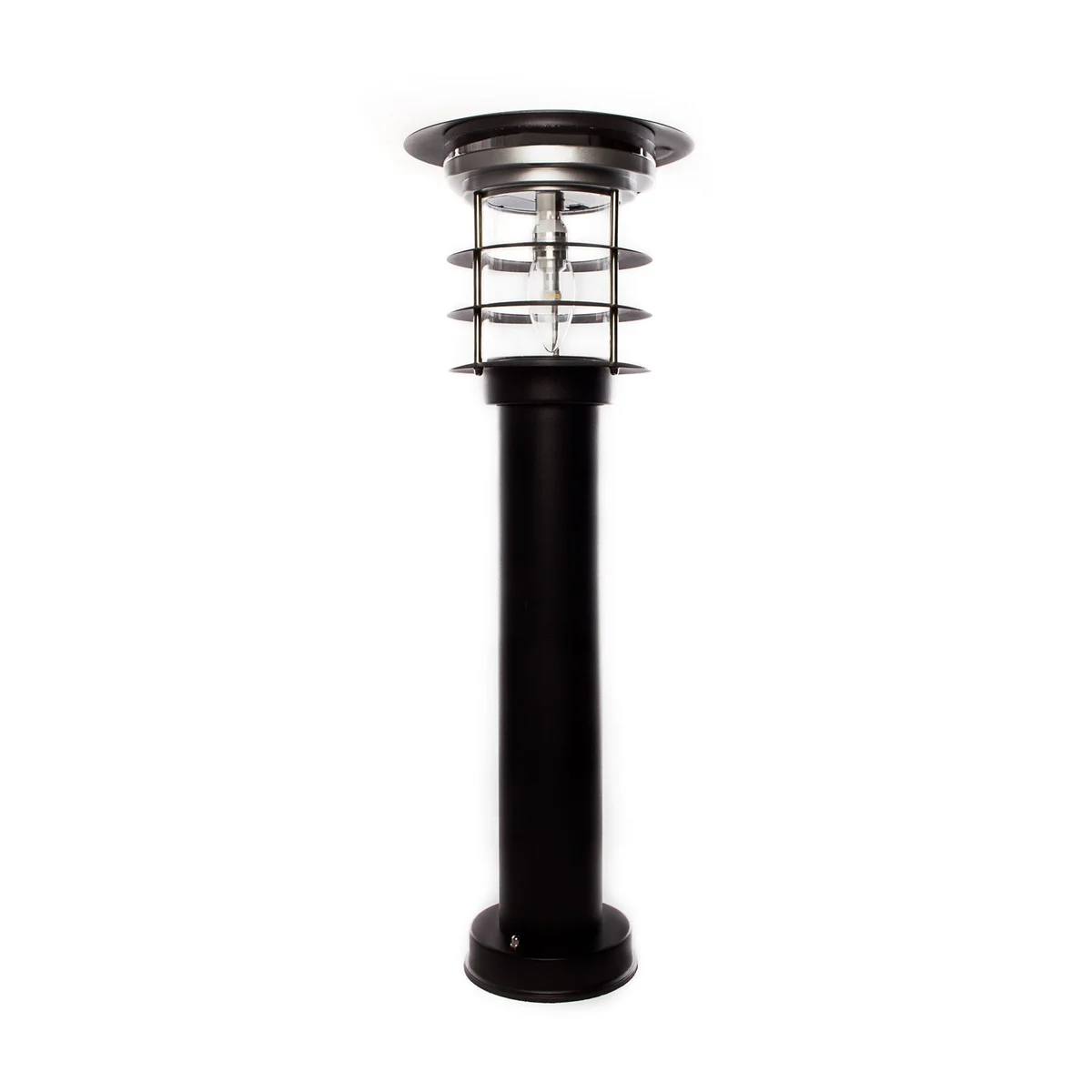 Stainless Steel Bollard Solar Lamp with Mini EZ Anchor, 100 Lumens, Black - Image 3