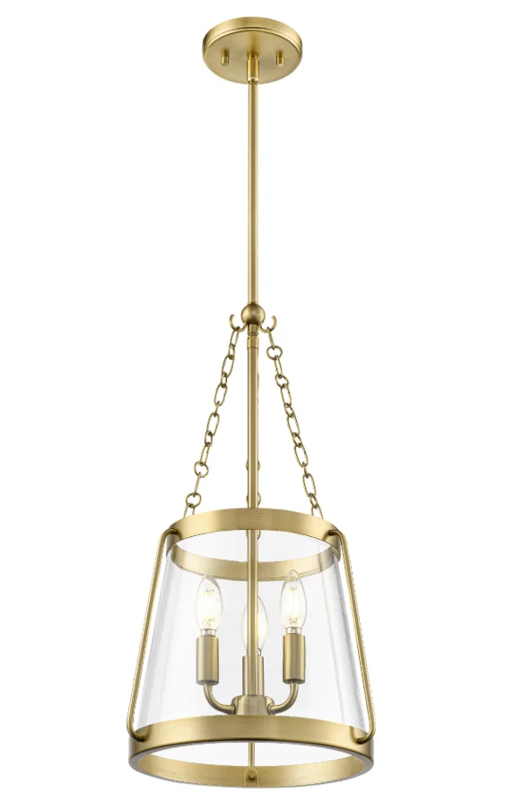 Adabella 11.75" 3-Light Pendant - Matte Black, Polished Nickel, or Vintage Brass - Image 2