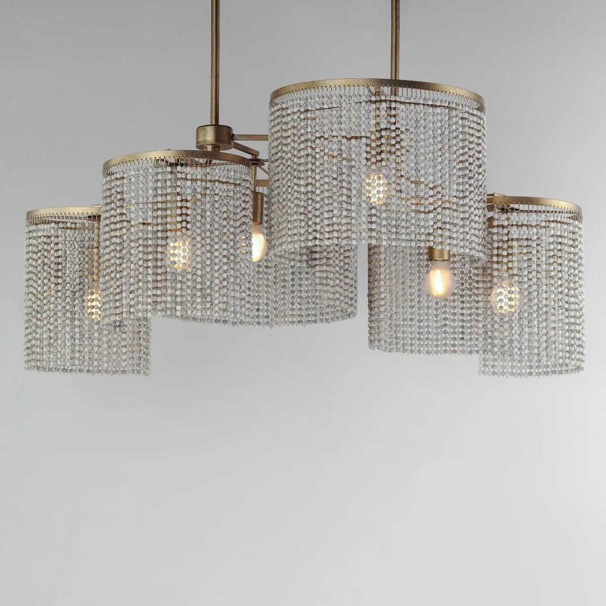 Fontaine 6-Light Linear Pendant, Golden Silver - Image 3