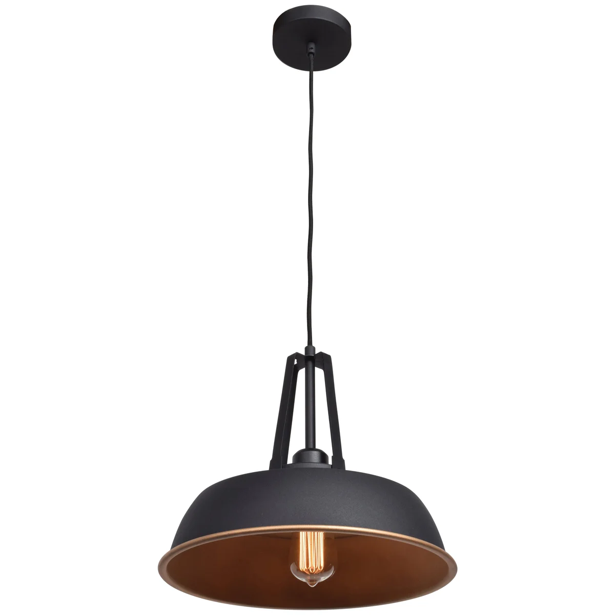 LED Pendant Light, 60W, 120V, Matte Black Finish, Nostalgia Collection - Image 2