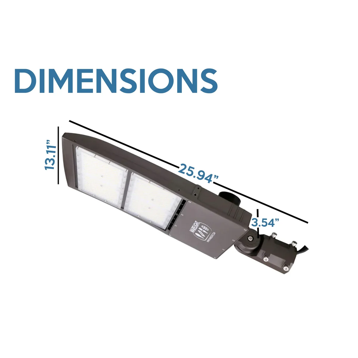 25 ft 4 Inch Square Area Lighting Pole With Single Head LED 300W Slim Line Fixture (1000W+ MH or HID Equivalent), Pole Arm Mount - Image 8
