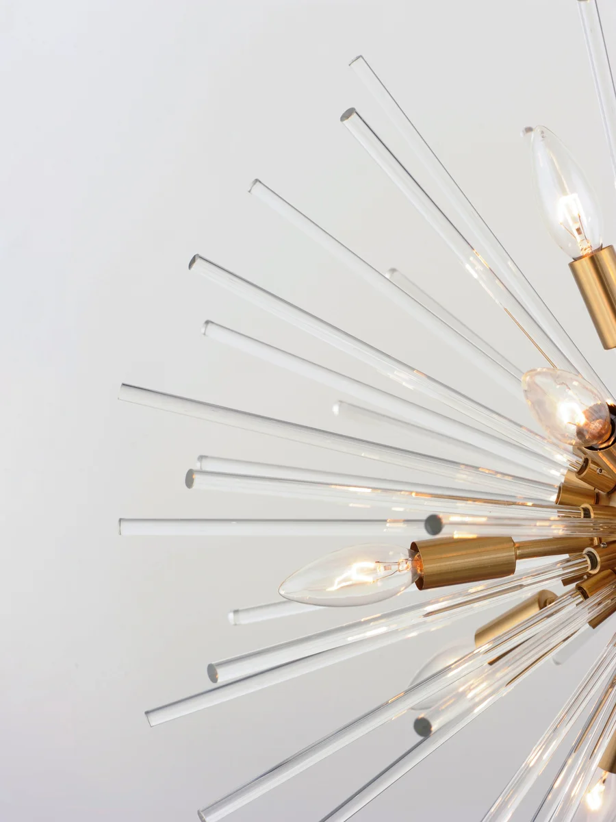 Polaris 16-Light Pendant, 960W, 120V, Satin Brass Finish - Image 2