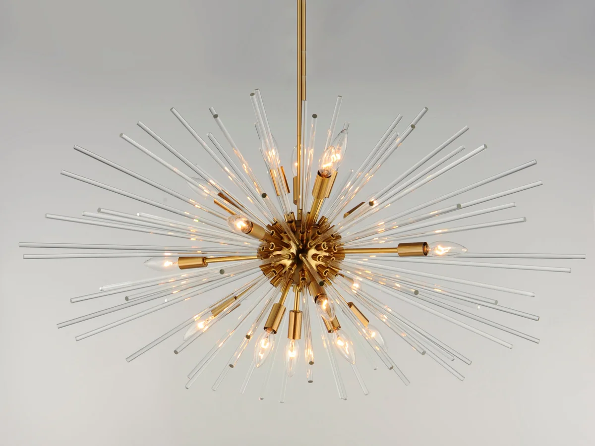 Polaris 16-Light Pendant, 960W, 120V, Polished Chrome or Satin Brass Finish - Image 5