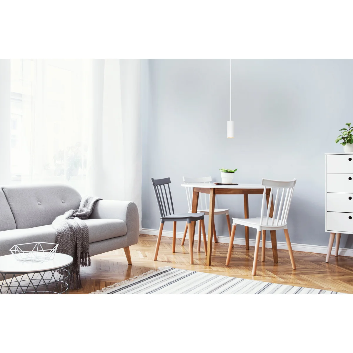 LED Pendant Light, 800 Lumens, 10W, 3000K, 120V, Matte White Finish, Pilson Collection - Image 2