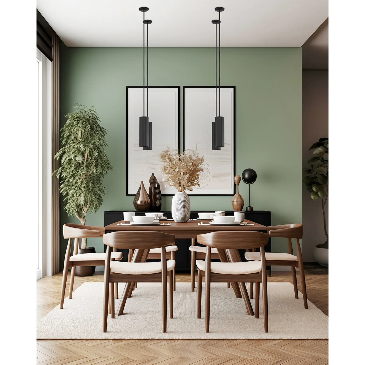 LED Pendant Light, 60W, 120V, Matte Black Finish, Pilson Collection - Image 2