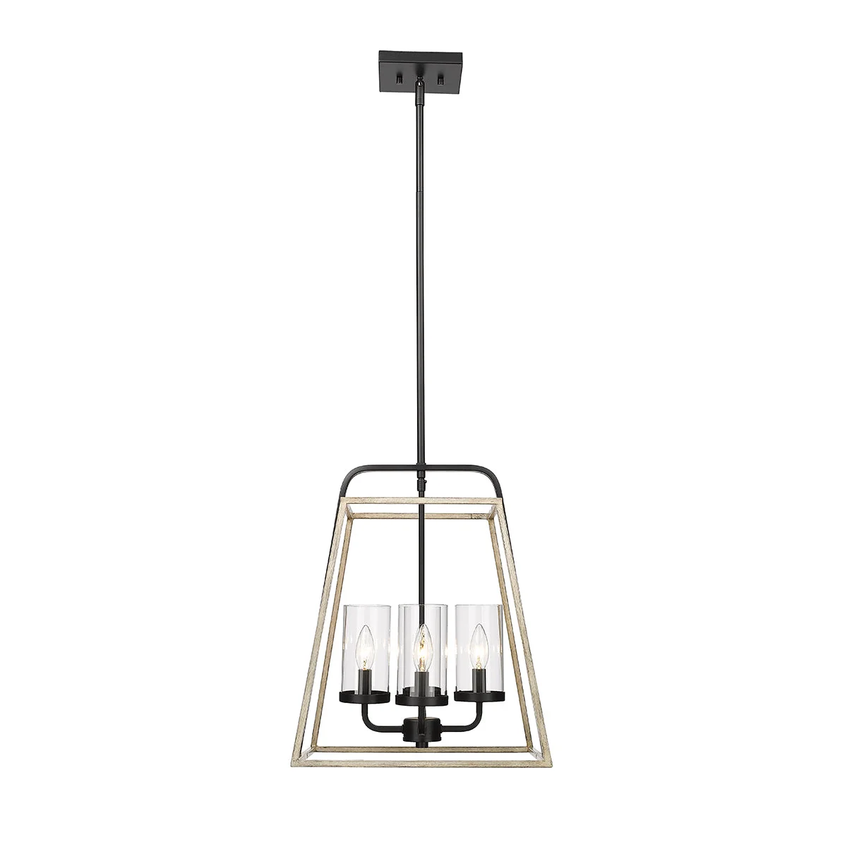 Millennium Lighting 4 Light Pendant, Bonnie Collection, Matte Black/Grey Wood - Image 2