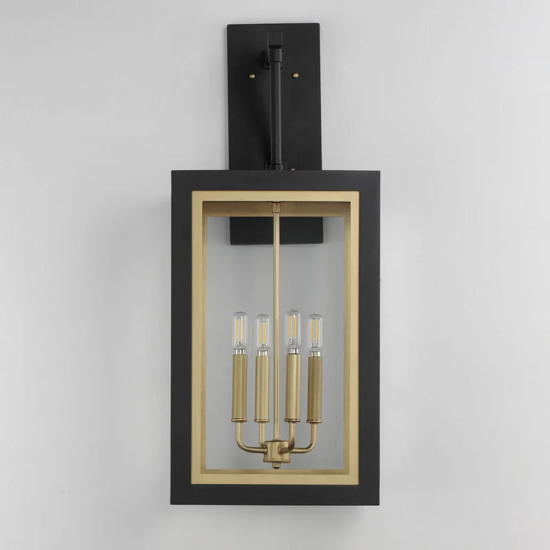 Neoclass 4-Light Outdoor Wall Sconce, Black / Gold or White / Gold - Image 2