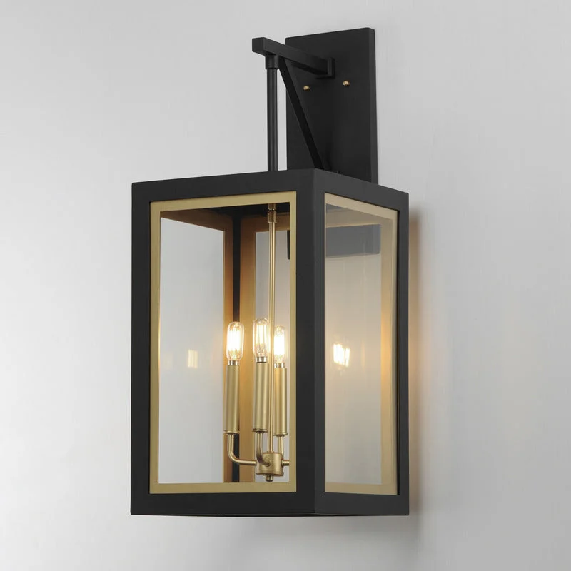 Neoclass 4-Light Outdoor Wall Sconce, Black / Gold or White / Gold - Image 4