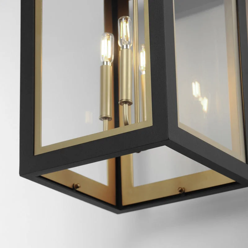 Neoclass 4-Light Outdoor Wall Sconce, Black / Gold or White / Gold - Image 5