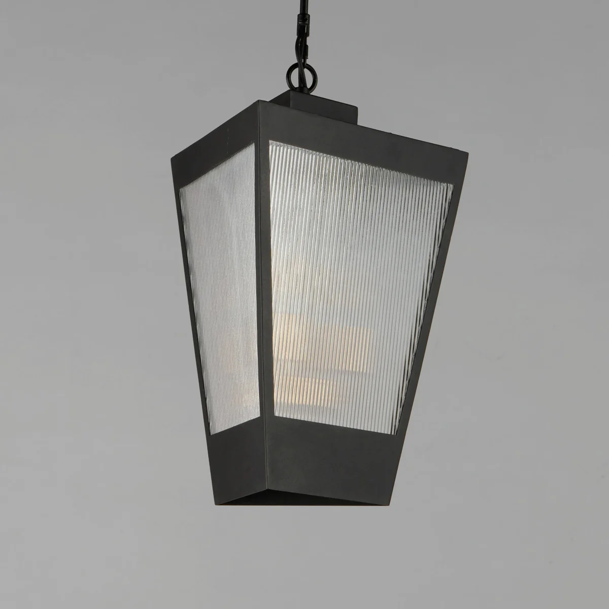 Triform 14" LED Outdoor Pendant, Black / Antique Brass - Image 2