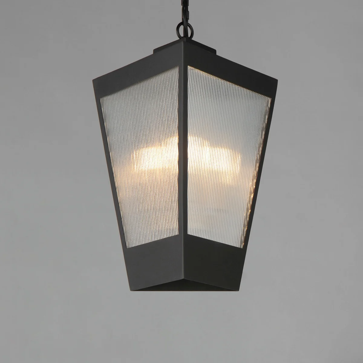 Triform 14" LED Outdoor Pendant, Black / Antique Brass - Image 3