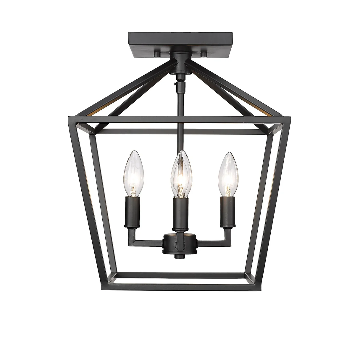 Millennium Lighting Four Light Semi Flush Mount Ceiling Light (Available in Matte Black, Modern Gold, Satin Nickel)