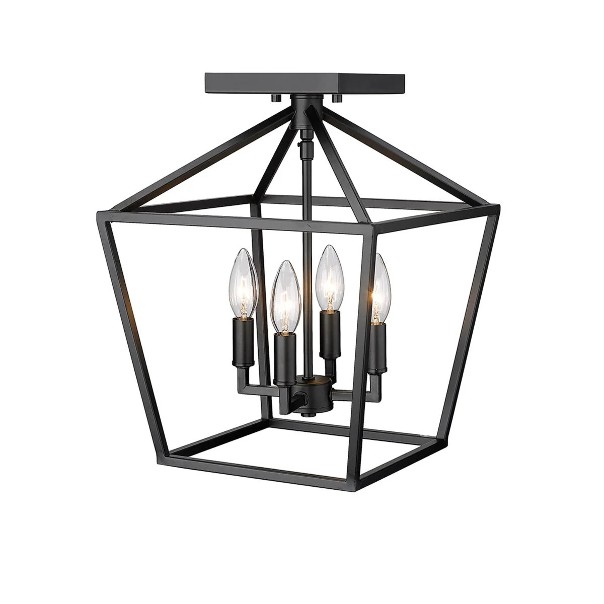 Millennium Lighting Four Light Semi Flush Mount Ceiling Light (Available in Matte Black, Modern Gold, Satin Nickel) - Image 4
