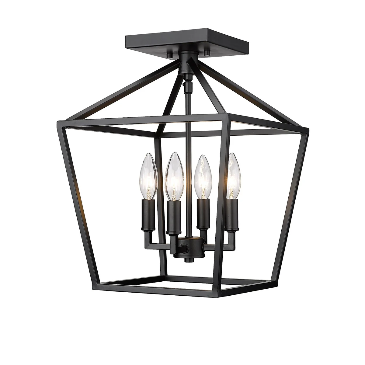Millennium Lighting Four Light Semi Flush Mount Ceiling Light (Available in Matte Black, Modern Gold, Satin Nickel) - Image 5