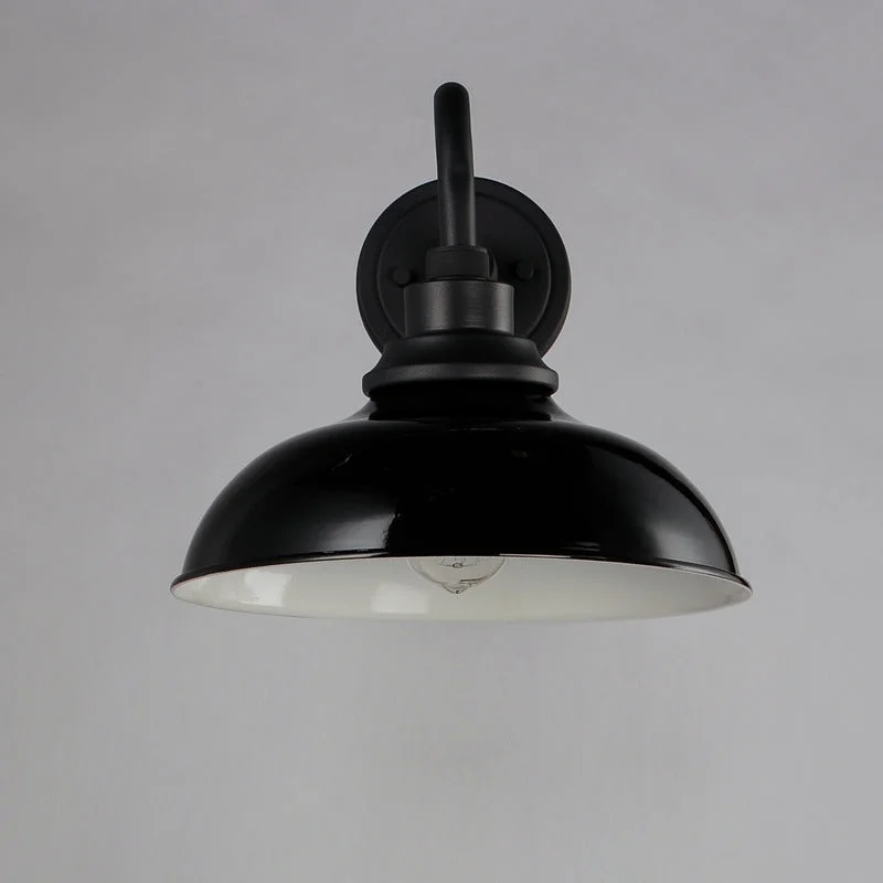 Granville 1-Light Outdoor Wall Sconce, Gloss Black / Black or White / Black - Image 2
