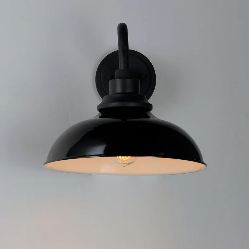 Granville 1-Light Outdoor Wall Sconce, Gloss Black / Black or White / Black - Image 3