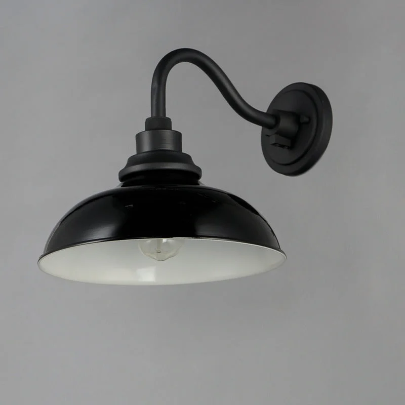 Granville 1-Light Outdoor Wall Sconce, Gloss Black / Black or White / Black - Image 4