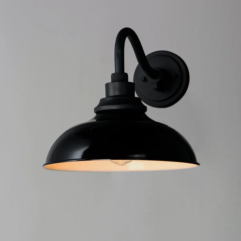 Granville 1-Light Outdoor Wall Sconce, Gloss Black / Black or White / Black - Image 5
