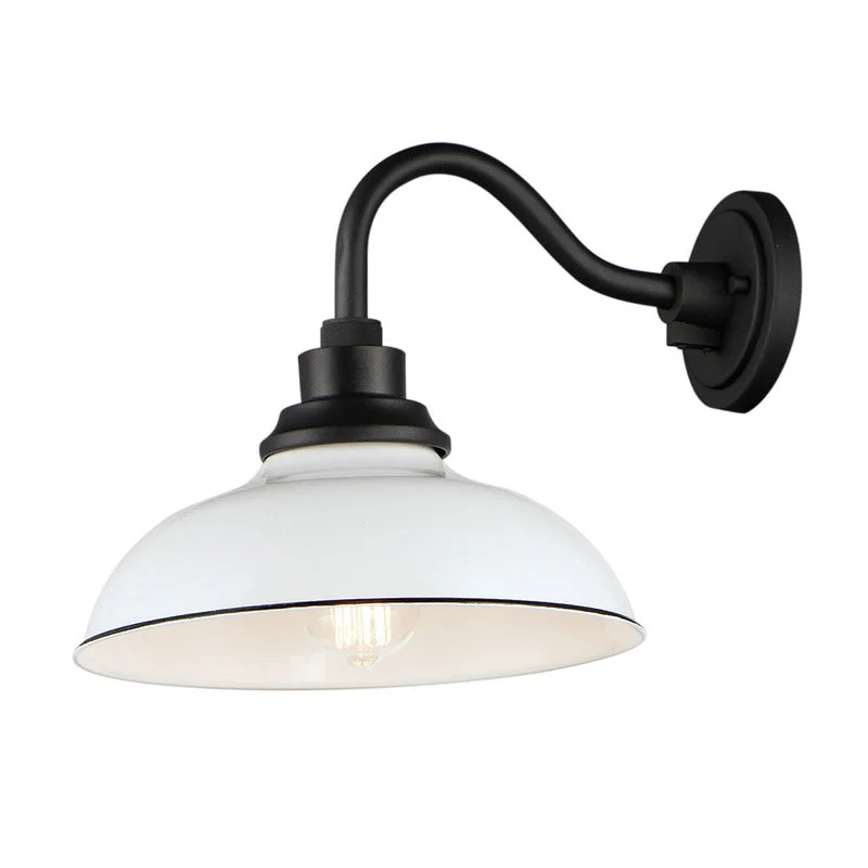 Granville 1-Light Outdoor Wall Sconce, Gloss Black / Black or White / Black - Image 9