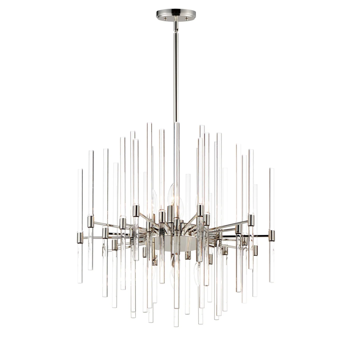 24" Divine 8-Light Pendant, 480W, 120V, Polished Nickel or Heritage Finish - Image 4