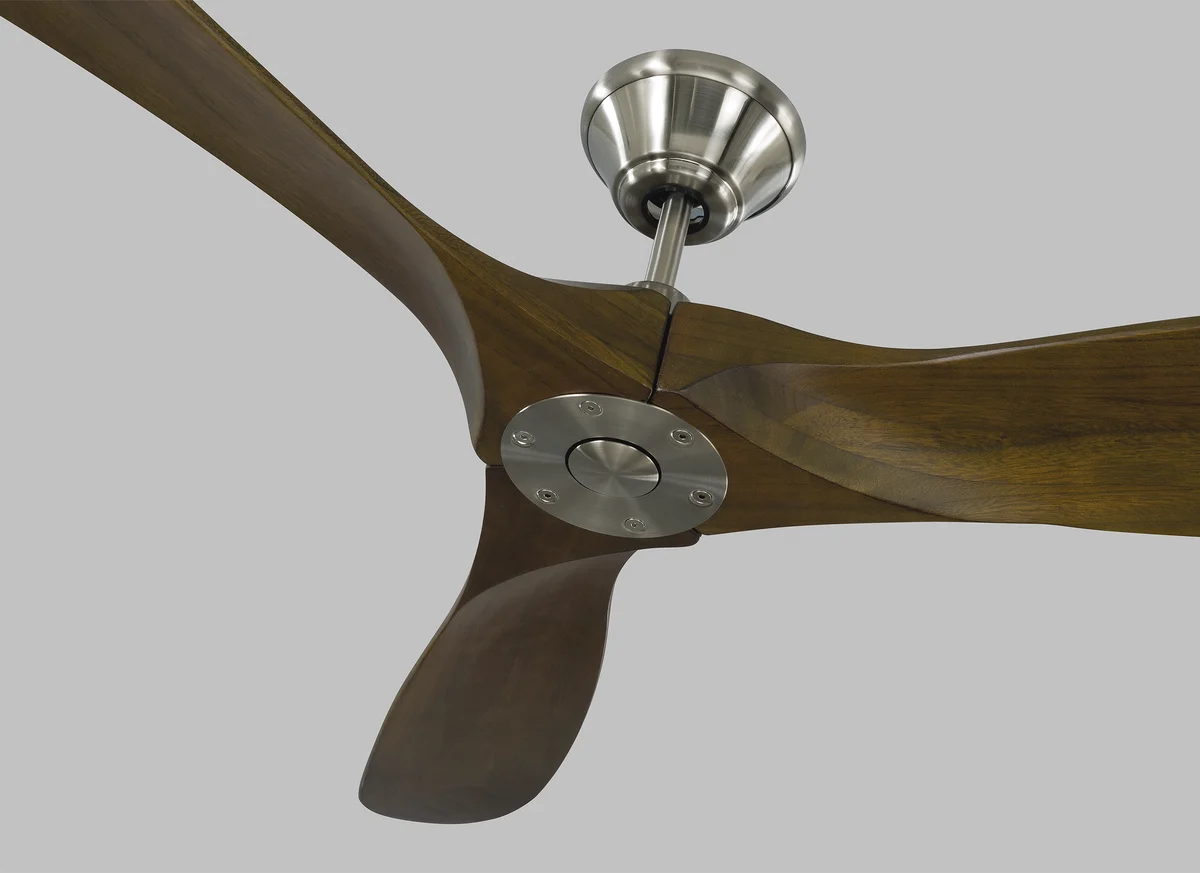 52" Maverick II - Brushed Steel with Dark Walnut - Image 2