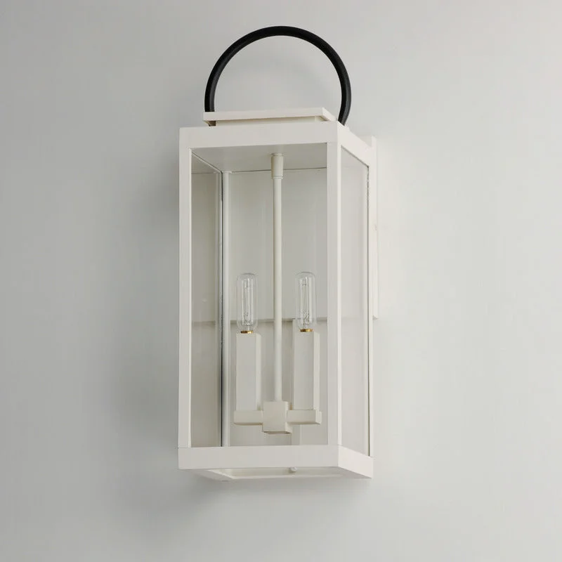 Nassau VX 1-Light Large Outdoor Wall Lantern, Black or White / Black - Image 2