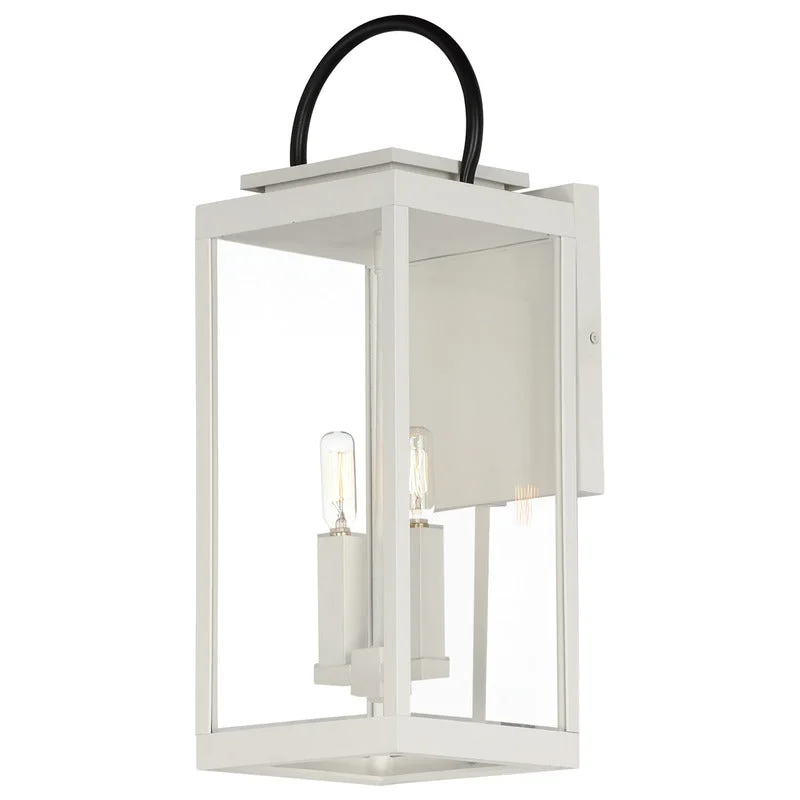 Nassau VX 1-Light Large Outdoor Wall Lantern, Black or White / Black - Image 4