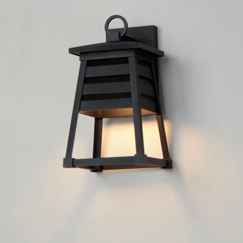 Shutters 1-Light Small Outdoor Wall Sconce, Black, White / Black, or Weathered Zinc / Black - Image 4