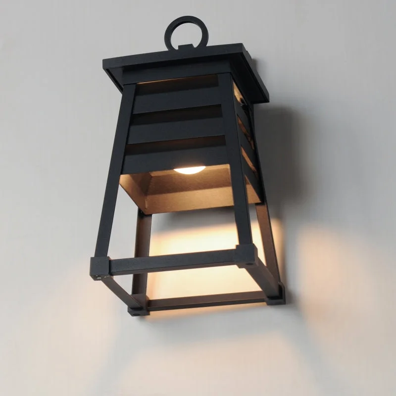 Shutters 1-Light Small Outdoor Wall Sconce, Black, White / Black, or Weathered Zinc / Black - Image 5