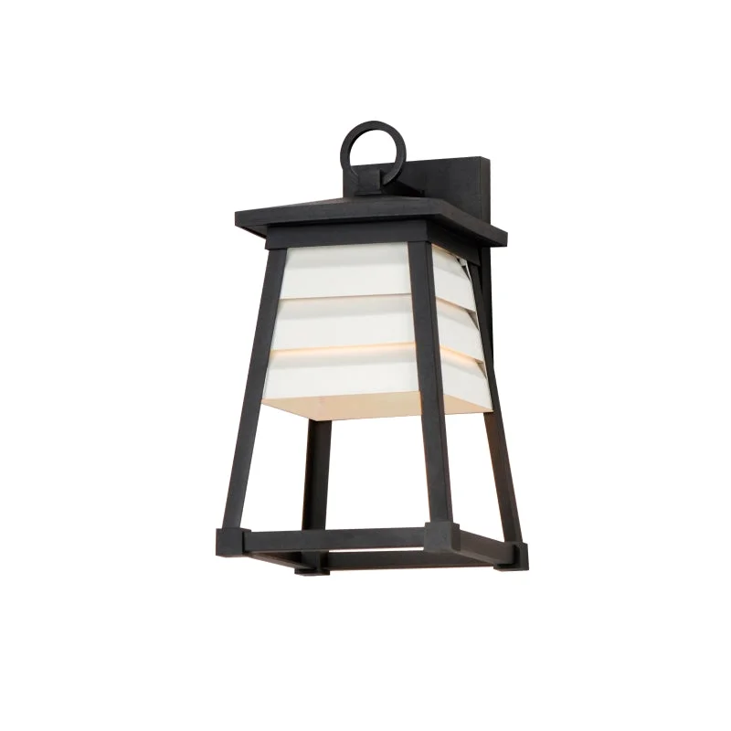 Shutters 1-Light Small Outdoor Wall Sconce, Black, White / Black, or Weathered Zinc / Black - Image 6