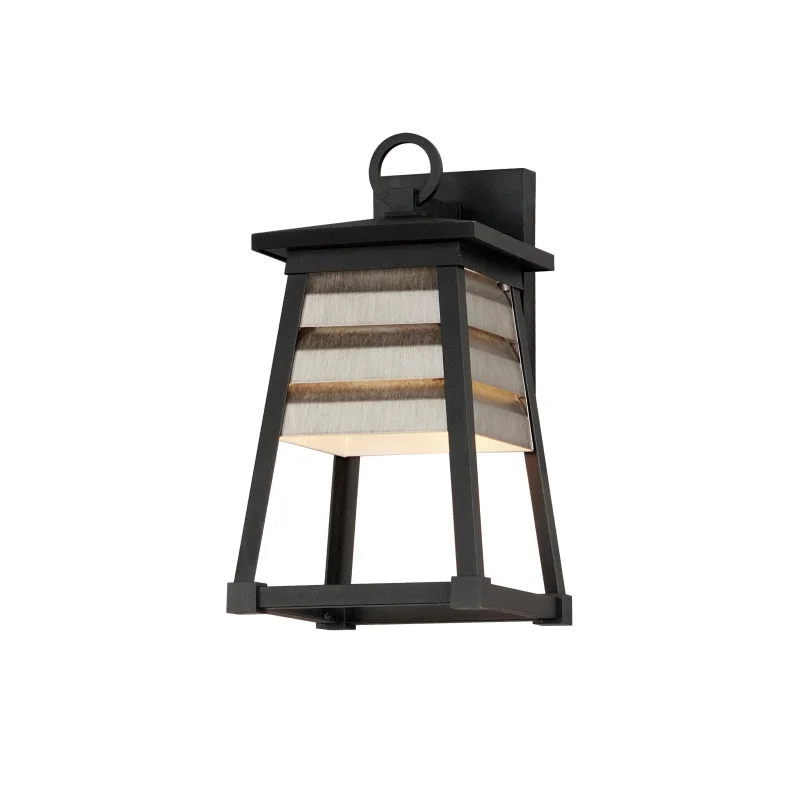 Shutters 1-Light Small Outdoor Wall Sconce, Black, White / Black, or Weathered Zinc / Black - Image 7