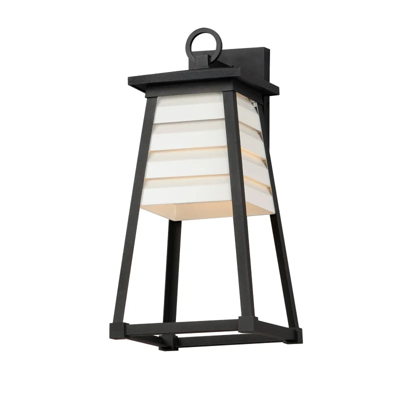 Shutters 1-Light Medium Outdoor Wall Sconce, Black, White / Black, or Weathered Zinc / Black - Image 6