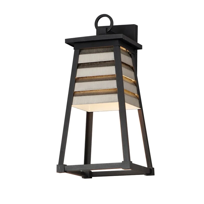 Shutters 1-Light Medium Outdoor Wall Sconce, Black, White / Black, or Weathered Zinc / Black - Image 7