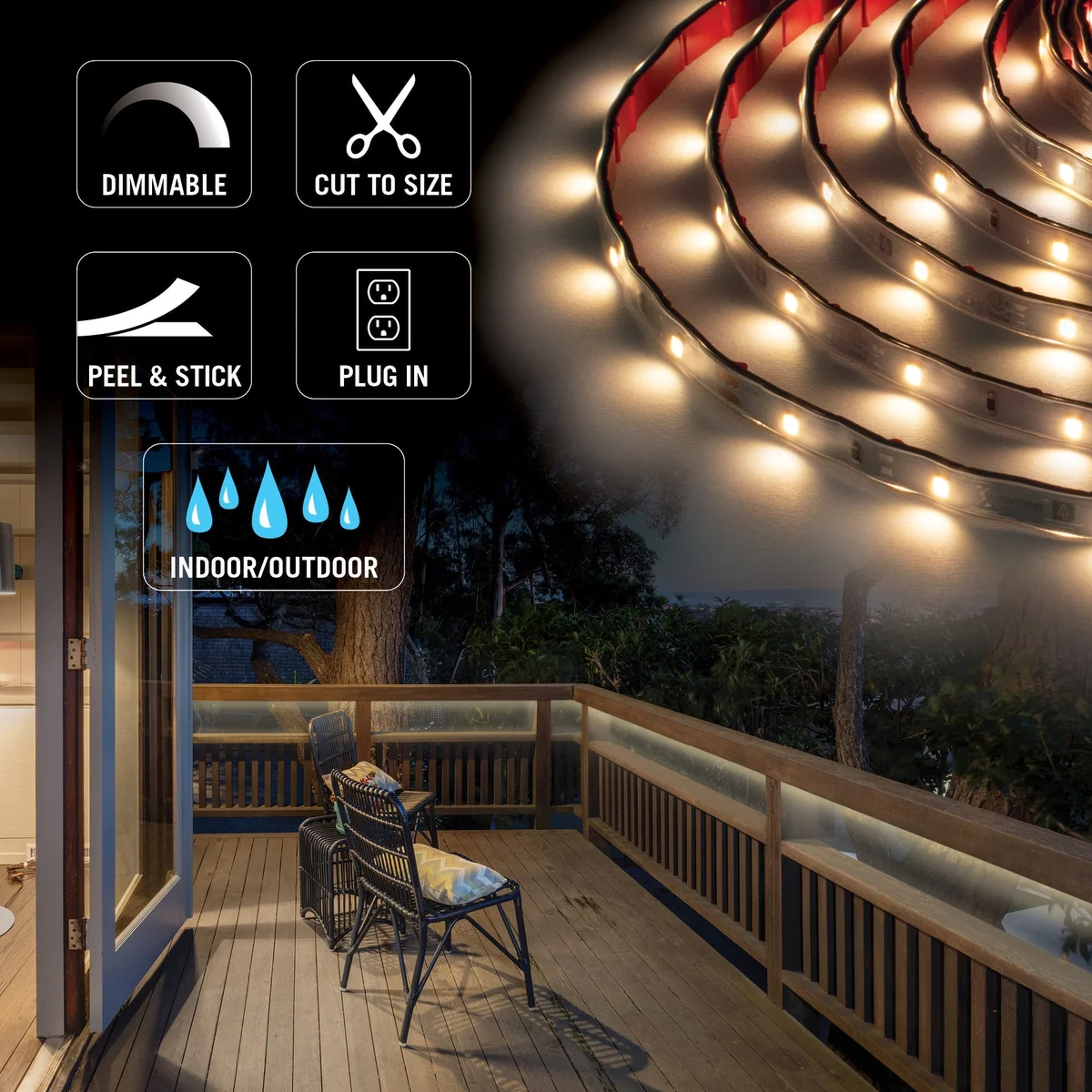 RibbonFlex Home White Indoor/Outdoor LED Strip Light Tape, 24V, 2600 Lumens, 24W, 3000K - Image 3